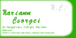 mariann csorgei business card